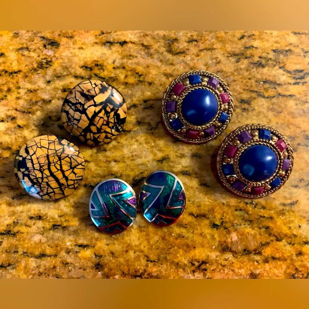 Trio of Clip Earrings